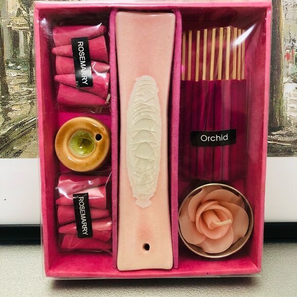 NIB: Incense & Candle Gift Set - Orchid & Rosemary - Picture 3 of 6